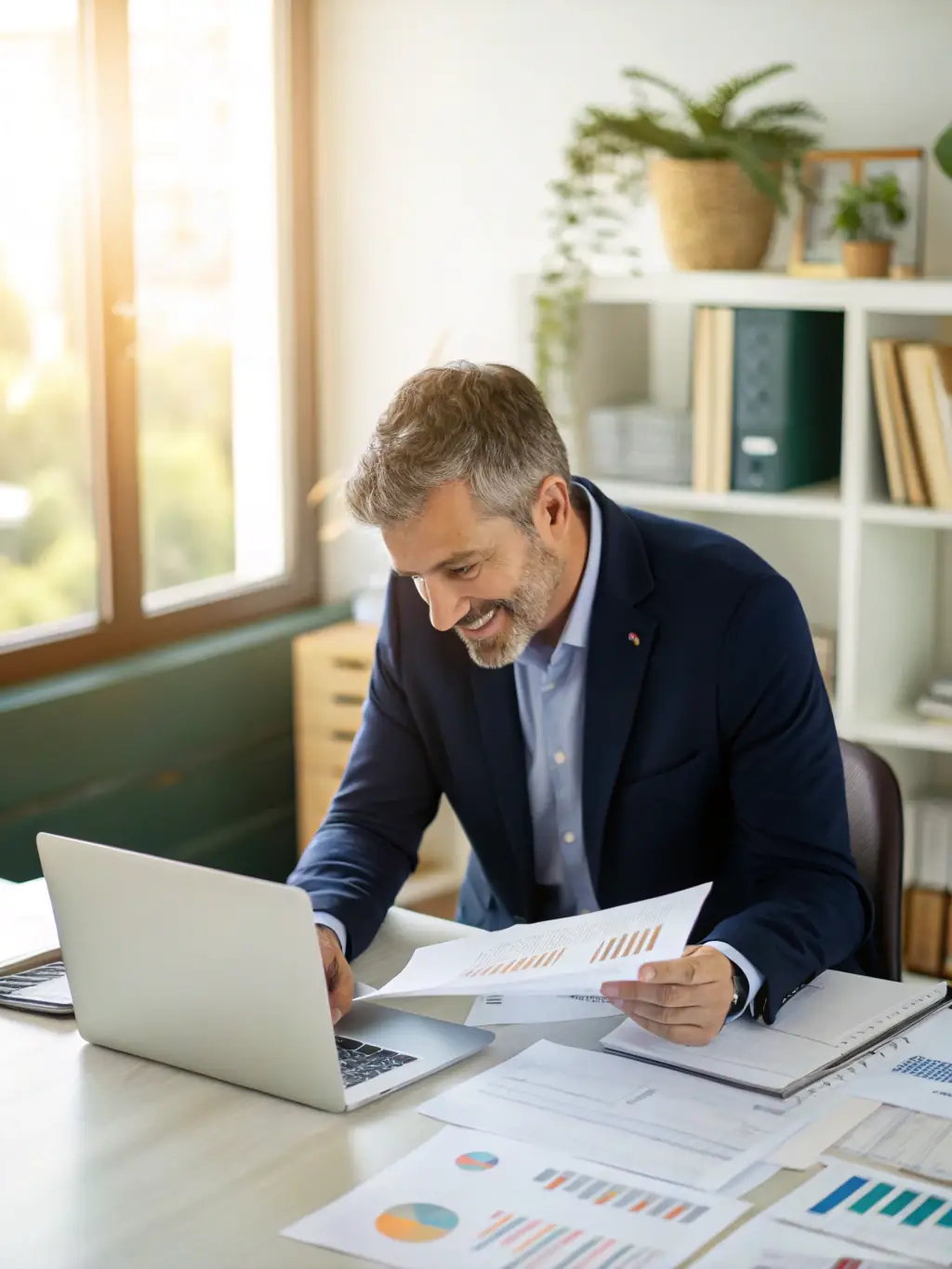A professional coach guiding a client through complex financial documents, highlighting key negotiation points for investment opportunities.